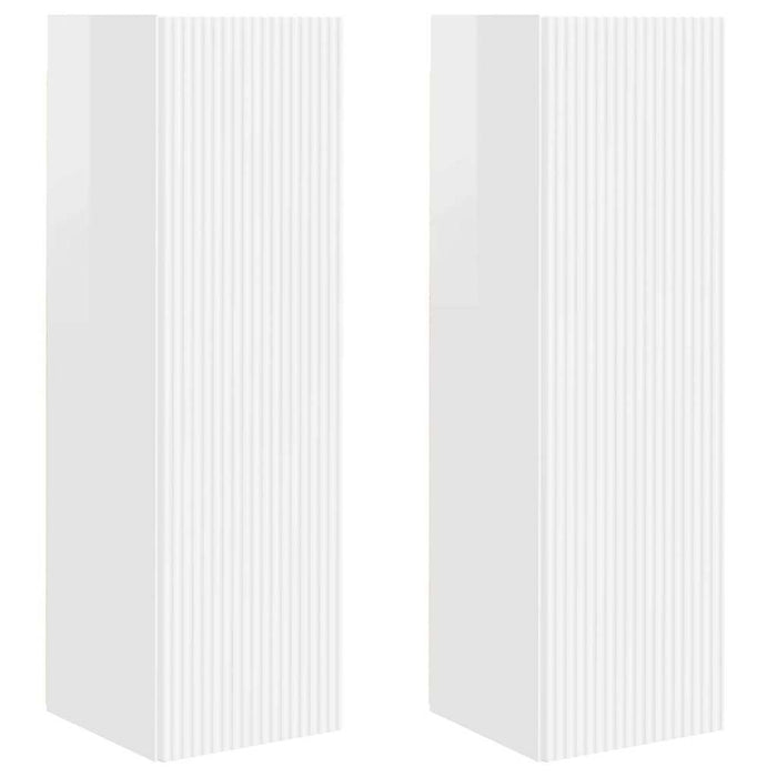 Dulap TV de perete Pe perete 2 pcs Alb Lucios 30 x 31 x 100 cm - WALTI WALTI