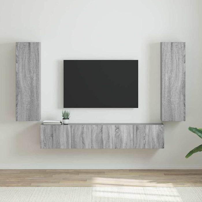 Dulap TV de perete Pe perete 2 pcs Gri Sonoma 30 x 31 x 100 cm - WALTI WALTI