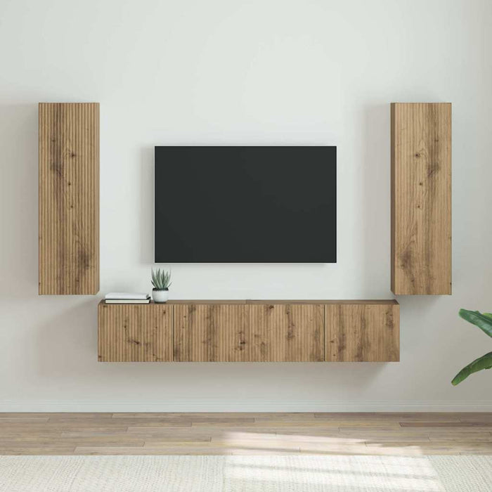 Dulap TV de perete 2 pcs Stejar artizanal 30 x 31 x 100 cm - WALTI WALTI