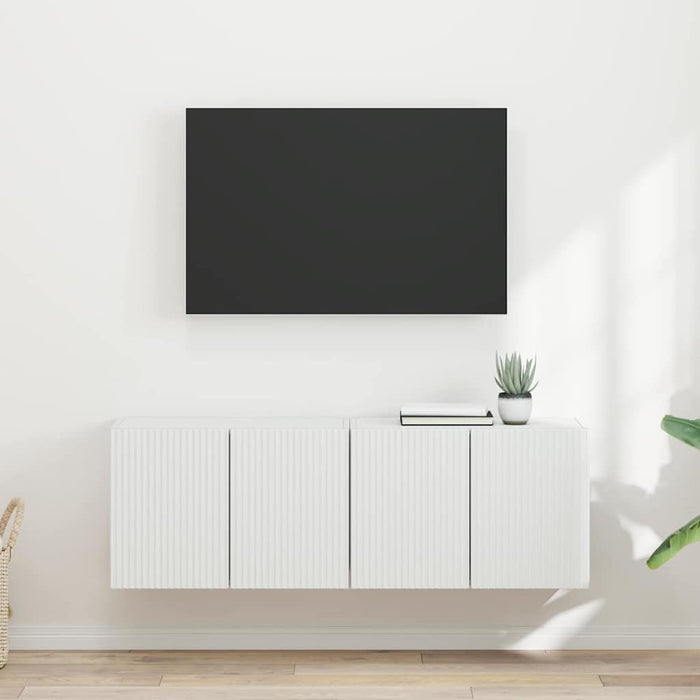 Dulap TV de perete 2 pcs Alb 59,5 x 31 x 40 cm Lemn compozit - WALTI WALTI
