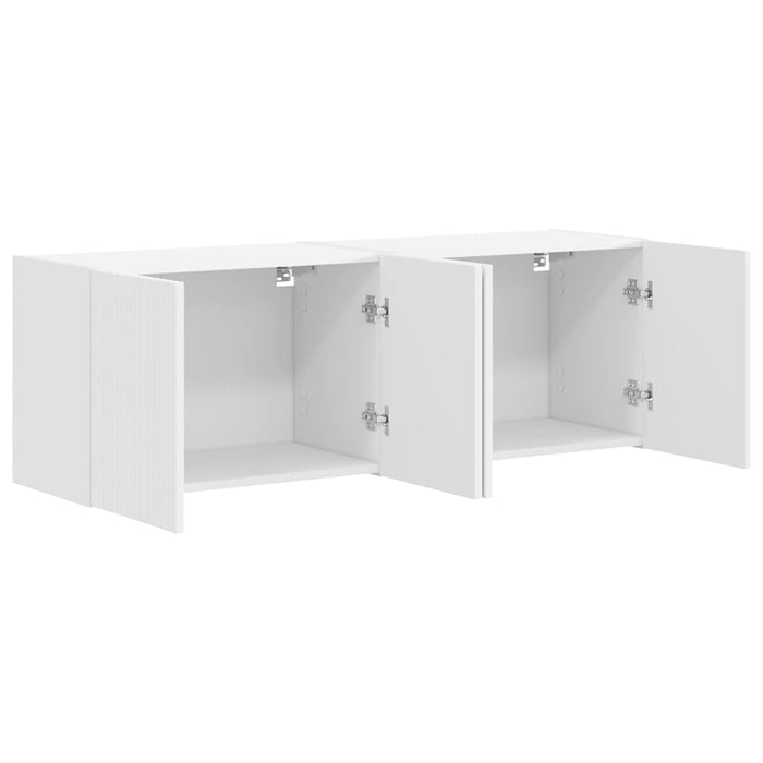 Dulap TV de perete 2 pcs Alb 59,5 x 31 x 40 cm Lemn compozit - WALTI WALTI