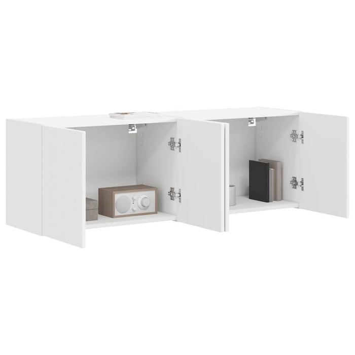 Dulap TV de perete 2 pcs Alb 59,5 x 31 x 40 cm Lemn compozit - WALTI WALTI