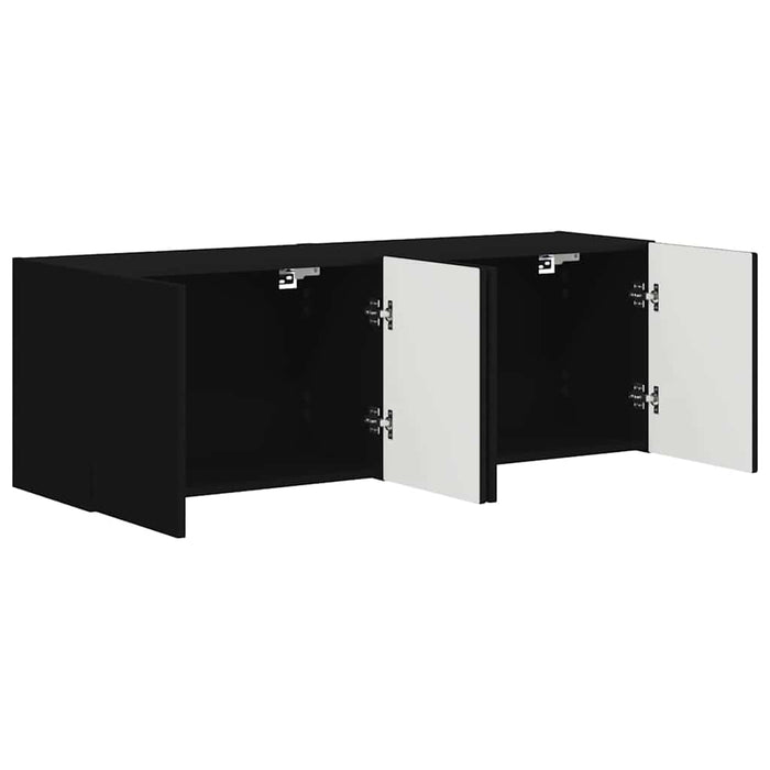 Dulap TV de perete 2 pcs Negru 59,5 x 31 x 40 cm Lemn compozit - WALTI WALTI