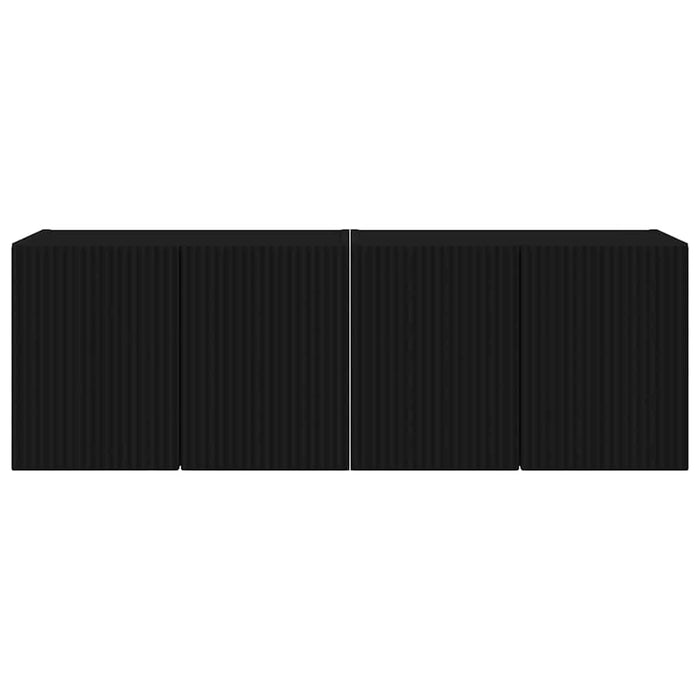 Dulap TV de perete 2 pcs Negru 59,5 x 31 x 40 cm Lemn compozit - WALTI WALTI
