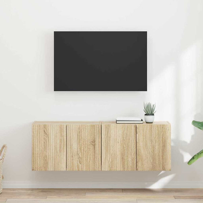 Dulap TV de perete 2 pcs Stejar Sonoma 59,5 x 31 x 40 cm - WALTI WALTI