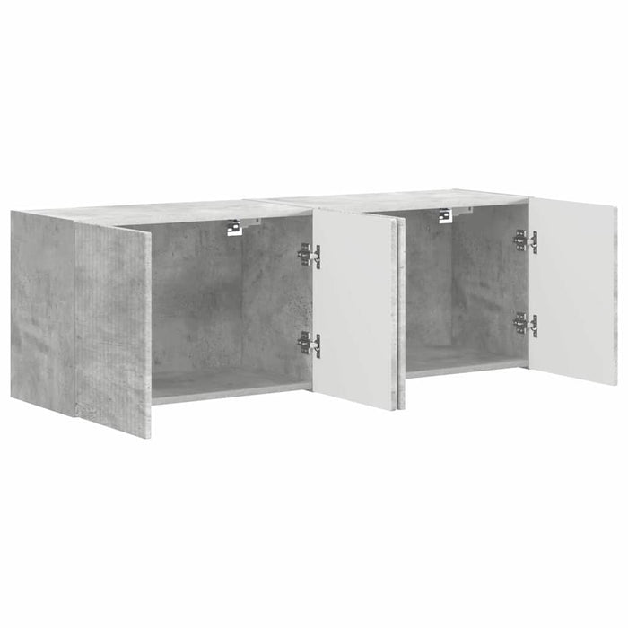 Dulap TV de perete 2 pcs Gri din beton 59,5 x 31 x 40 cm - WALTI WALTI