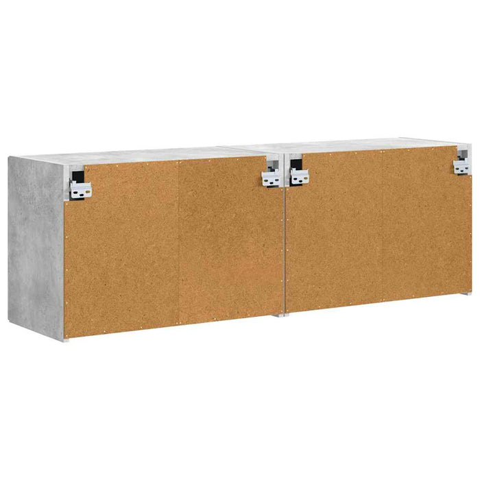 Dulap TV de perete 2 pcs Gri din beton 59,5 x 31 x 40 cm - WALTI WALTI