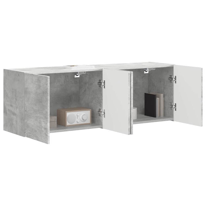 Dulap TV de perete 2 pcs Gri din beton 59,5 x 31 x 40 cm - WALTI WALTI