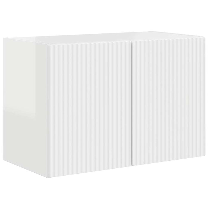 Dulap TV de perete Alb lucios 59,5 x 31 x 40 cm Lemn compozit - WALTI WALTI