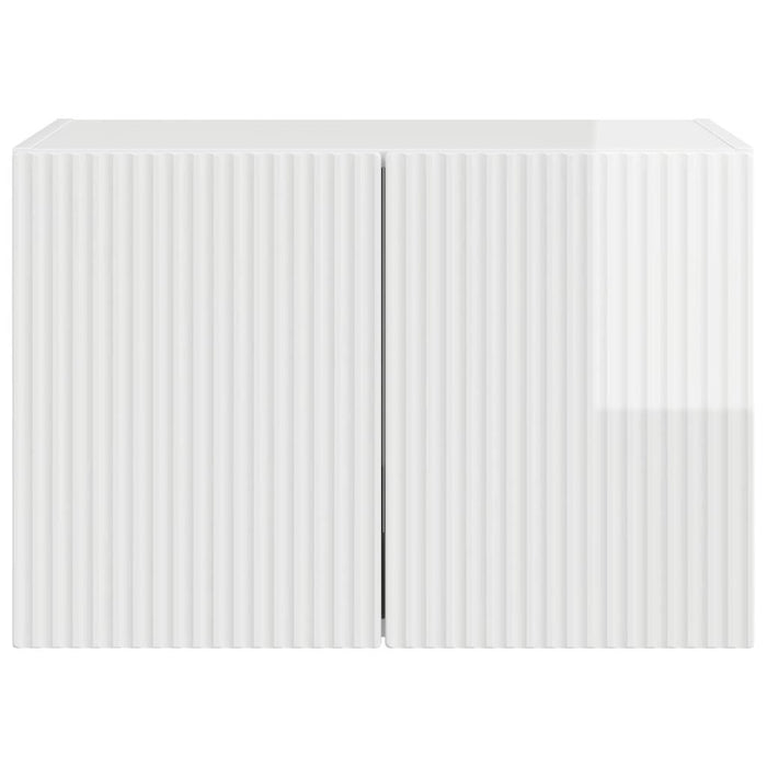 Dulap TV de perete Alb lucios 59,5 x 31 x 40 cm Lemn compozit - WALTI WALTI