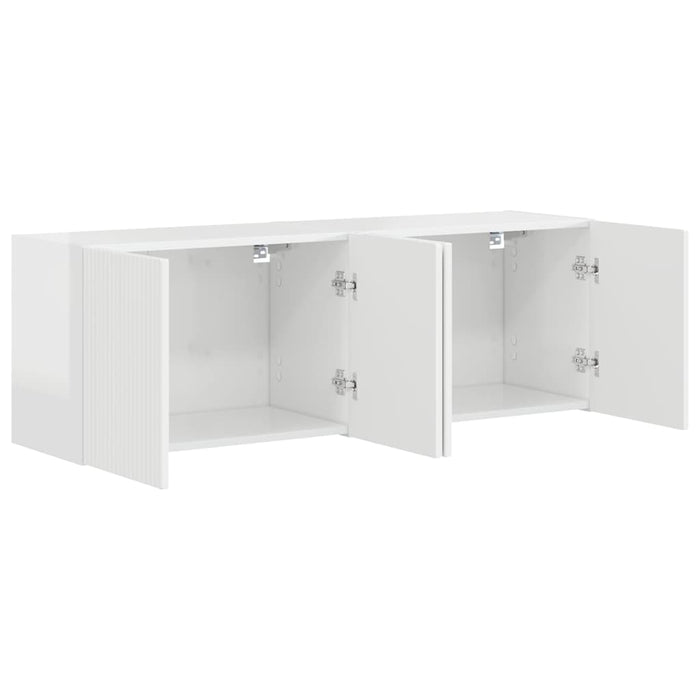 Dulap TV de perete Pe perete 2 pcs Alb lucios 59,5 x 31 x 40 cm - WALTI WALTI