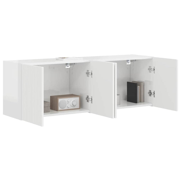 Dulap TV de perete Pe perete 2 pcs Alb lucios 59,5 x 31 x 40 cm - WALTI WALTI