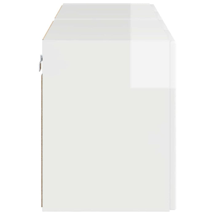 Dulap TV de perete Pe perete 2 pcs Alb lucios 59,5 x 31 x 40 cm - WALTI WALTI