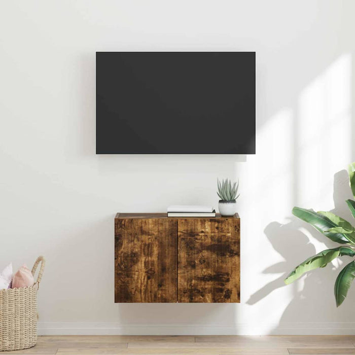 Dulap TV de perete Pe perete Stejar fumuriu 59,5 x 31 x 40 cm - WALTI WALTI