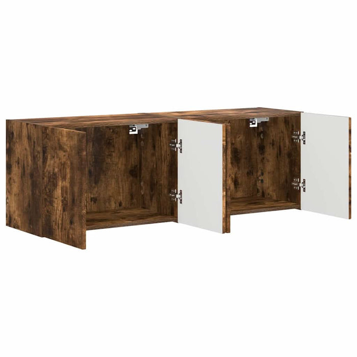 Dulap TV de perete 2 pcs Stejar fumuriu 59,5 x 31 x 40 cm - WALTI WALTI