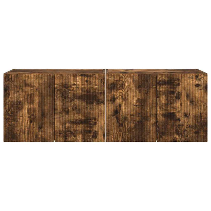 Dulap TV de perete 2 pcs Stejar fumuriu 59,5 x 31 x 40 cm - WALTI WALTI