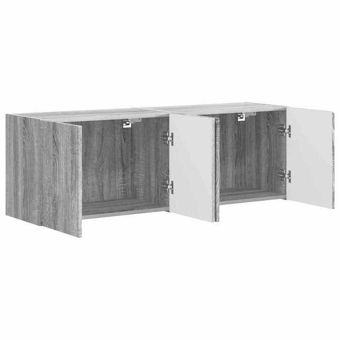 Dulap TV de perete Pe perete 2 pcs Gri Sonoma 59,5 x 31 x 40 cm - WALTI WALTI