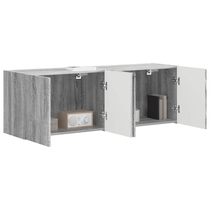 Dulap TV de perete Pe perete 2 pcs Gri Sonoma 59,5 x 31 x 40 cm - WALTI WALTI