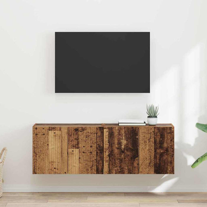 Dulap TV de perete Pe perete 2 pcs Lemn Vechi 59,5 x 31 x 40 cm - WALTI WALTI