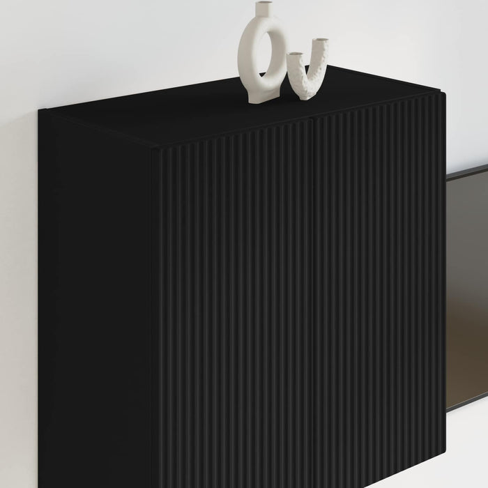 Dulap TV de perete 59,5 x 31 x 60 cm Negru Lemn prelucrat - WALTI WALTI