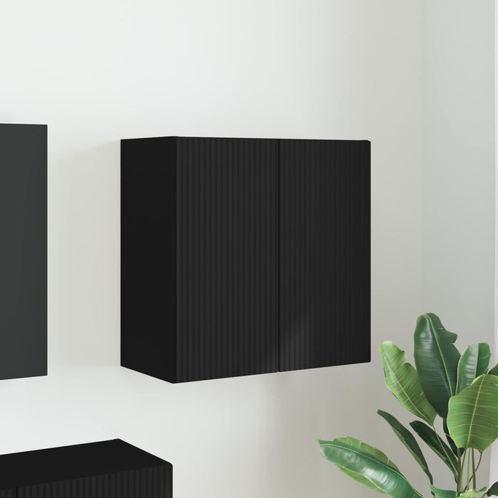 Dulap TV de perete 59,5 x 31 x 60 cm Negru Lemn prelucrat - WALTI WALTI
