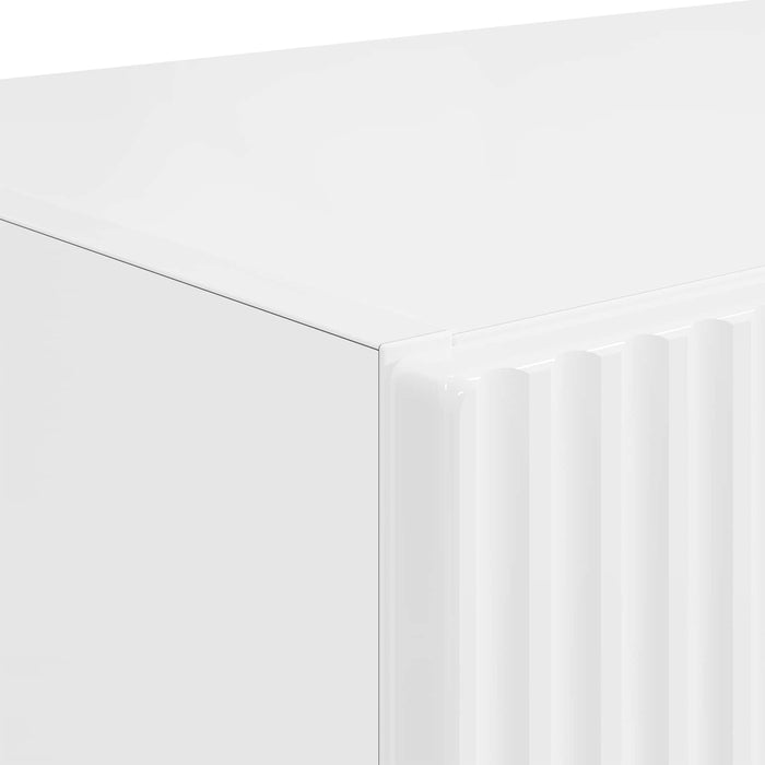 Dulap TV de perete 59,5 x 31 x 60 cm Alb lucios Lemn prelucrat - WALTI WALTI
