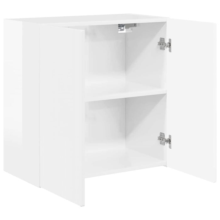 Dulap TV de perete Alb lucios 59,5 x 31 x 60 cm Lemn compozit - WALTI WALTI