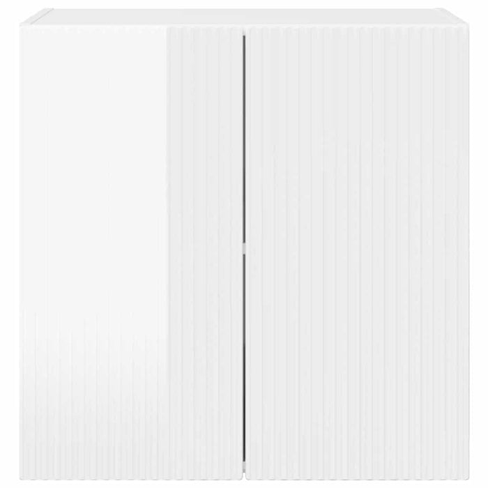 Dulap TV de perete Alb lucios 59,5 x 31 x 60 cm Lemn compozit - WALTI WALTI