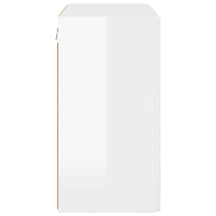 Dulap TV de perete Alb lucios 59,5 x 31 x 60 cm Lemn compozit - WALTI WALTI