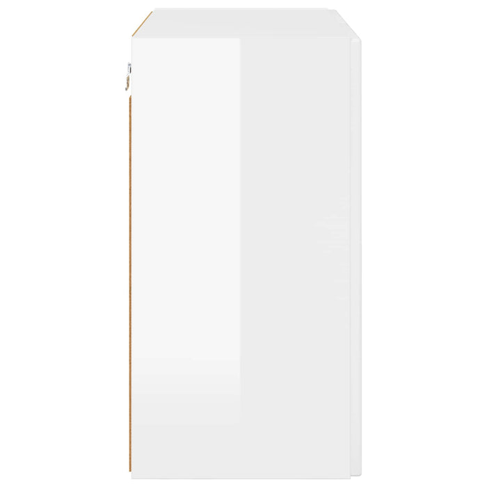 Dulap TV de perete 59,5 x 31 x 60 cm Alb lucios Lemn prelucrat - WALTI WALTI