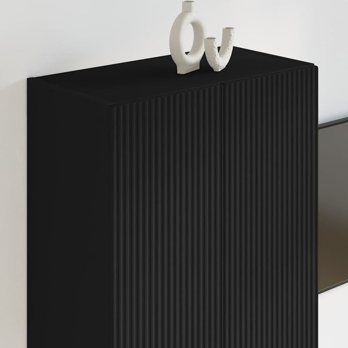 Dulap TV de perete Negru 59,5 x 31 x 80 cm Lemn compozit - WALTI WALTI