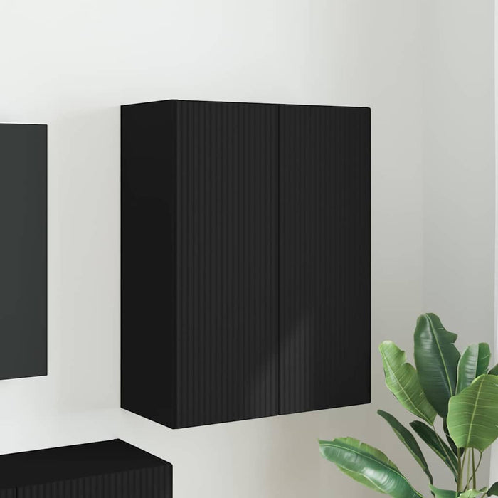 Dulap TV de perete Negru 59,5 x 31 x 80 cm Lemn compozit - WALTI WALTI