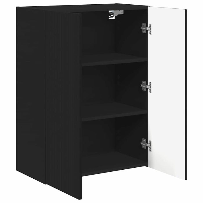 Dulap TV de perete Negru 59,5 x 31 x 80 cm Lemn compozit - WALTI WALTI