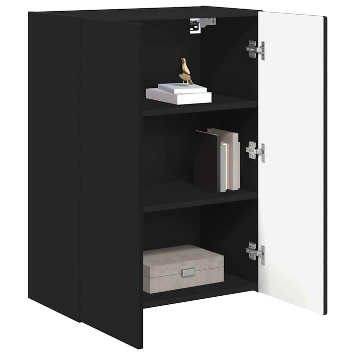Dulap TV de perete Negru 59,5 x 31 x 80 cm Lemn compozit - WALTI WALTI