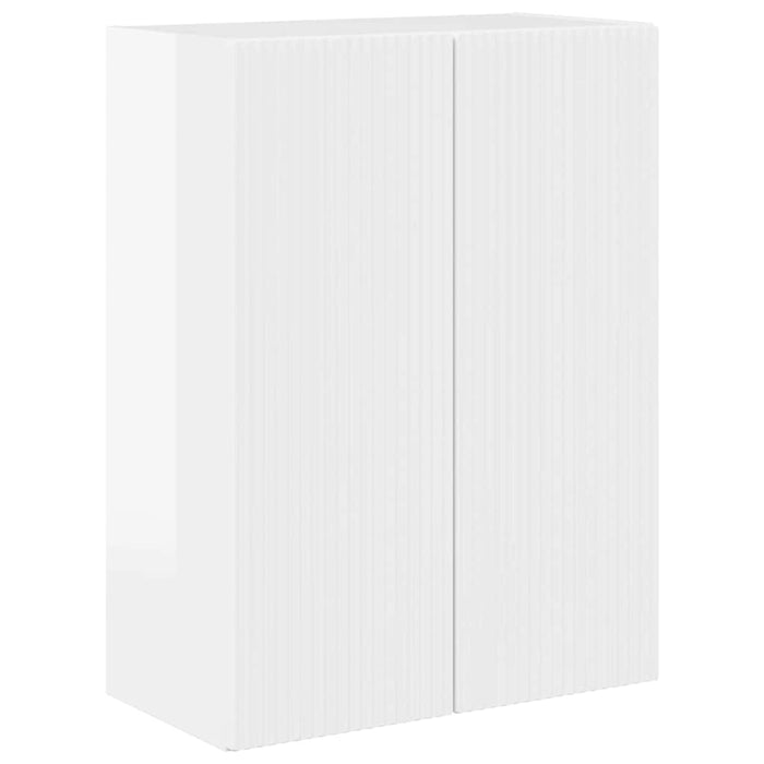 Dulap TV de perete Alb lucios 59,5 x 31 x 80 cm Lemn compozit - WALTI WALTI