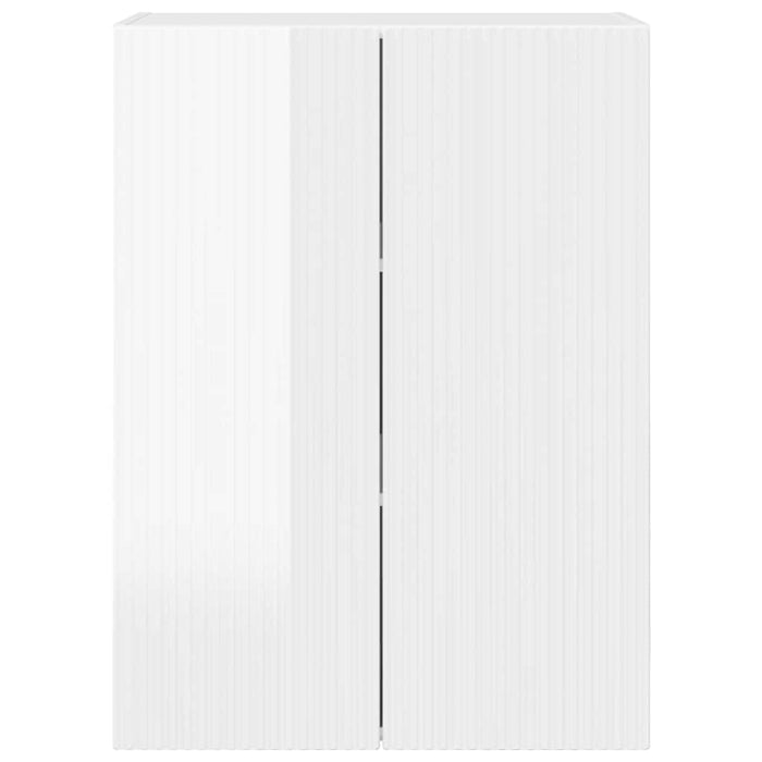 Dulap TV de perete Alb lucios 59,5 x 31 x 80 cm Lemn compozit - WALTI WALTI