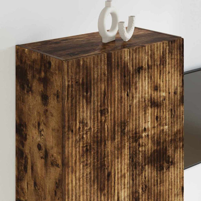Dulap TV de perete Pe perete Stejar fumuriu 59,5 x 31 x 80 cm - WALTI WALTI