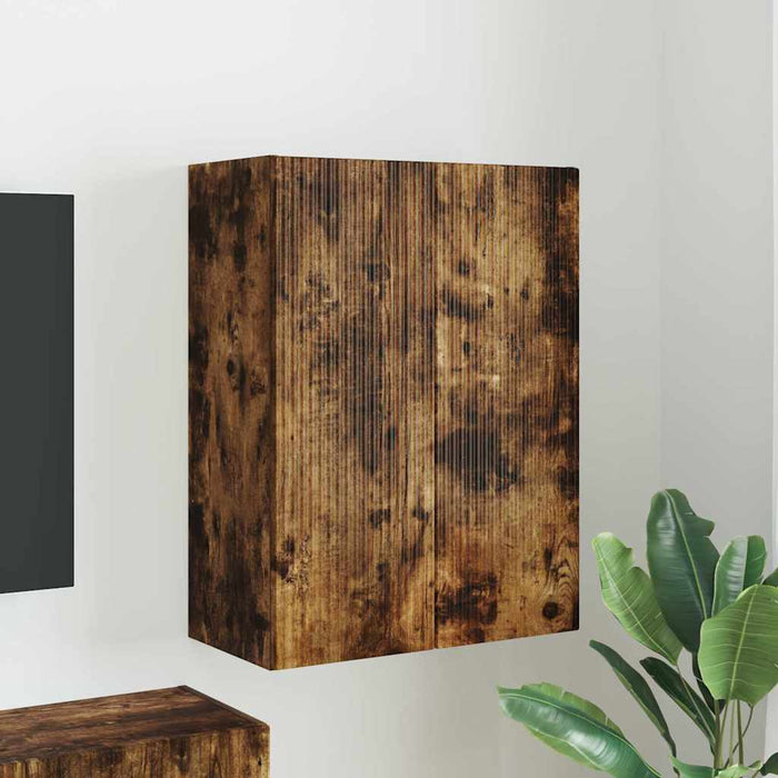 Dulap TV de perete Pe perete Stejar fumuriu 59,5 x 31 x 80 cm - WALTI WALTI