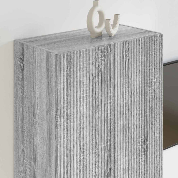 Dulap TV de perete Gri Sonoma 59,5 x 31 x 80 cm Lemn compozit - WALTI WALTI