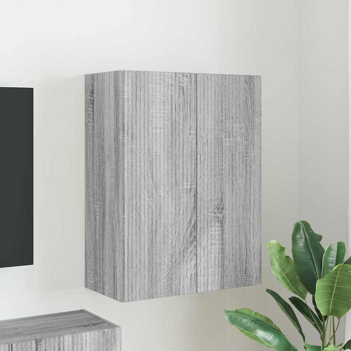 Dulap TV de perete Gri Sonoma 59,5 x 31 x 80 cm Lemn compozit - WALTI WALTI
