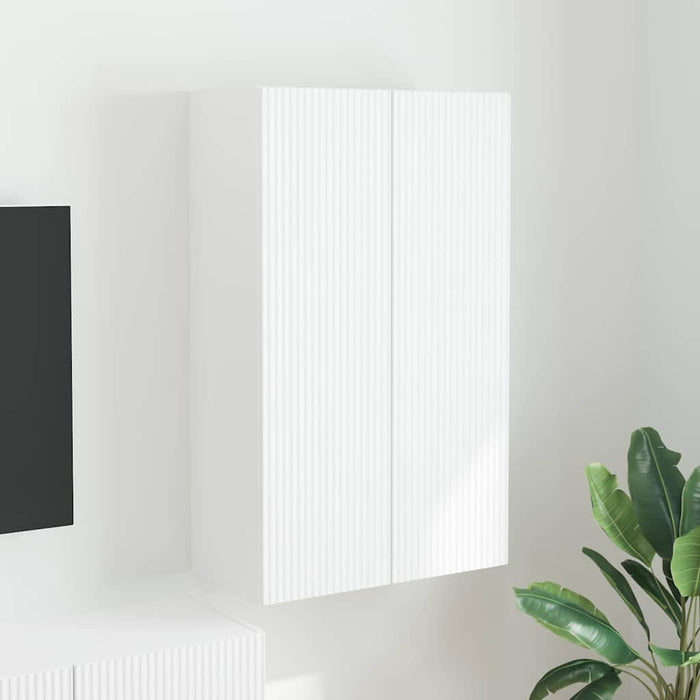 Dulap TV de perete Alb 59,5 x 31 x 100 cm Lemn compozit - WALTI WALTI