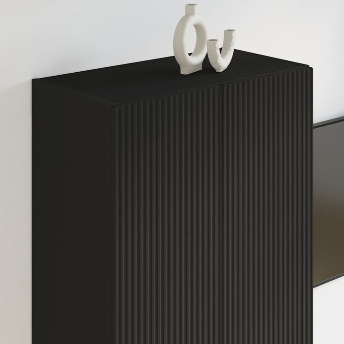 Dulap TV de perete Negru 59,5 x 31 x 100 cm Lemn compozit - WALTI WALTI