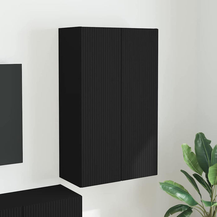 Dulap TV de perete Negru 59,5 x 31 x 100 cm Lemn compozit - WALTI WALTI