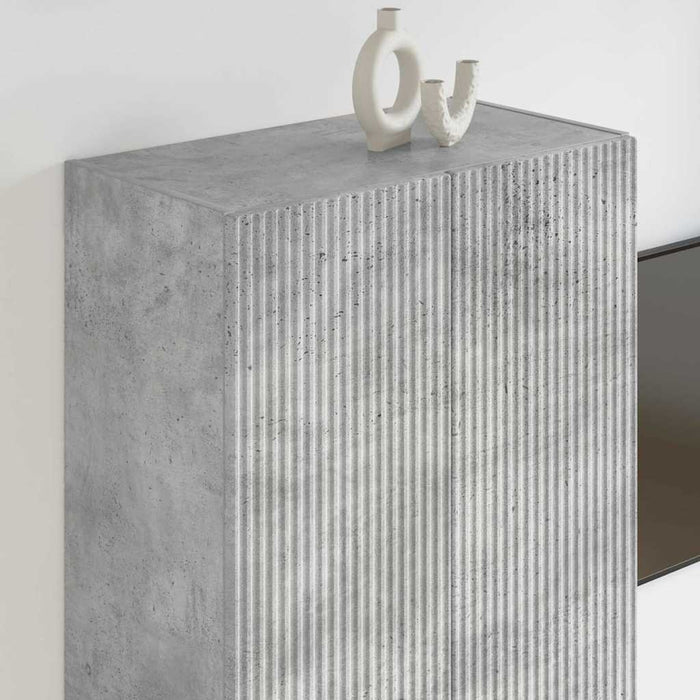 Dulap TV de perete Pe perete Gri din beton 59,5 x 31 x 100 cm - WALTI WALTI