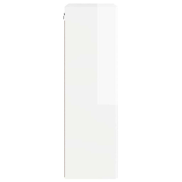 Dulap TV de perete Alb lucios 59,5 x 31 x 100 cm Lemn compozit - WALTI WALTI