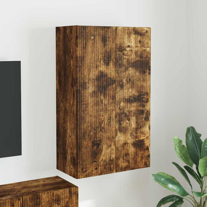 Dulap TV de perete Pe perete Stejar fumuriu 59,5 x 31 x 100 cm - WALTI WALTI
