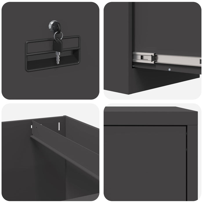 Dulap pentru Fișiere cu sertar cu raft Negru 44 x 50 x 106.5 cm - WALTI WALTI