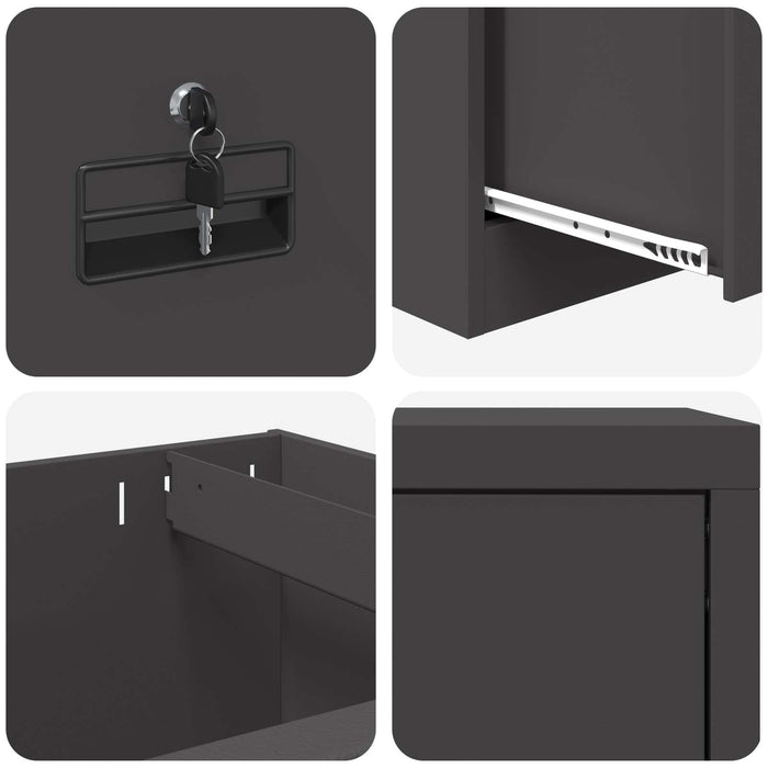 Dulap pentru Fișiere cu sertar cu raft Negru 44 x 50 x 106.5 cm - WALTI WALTI