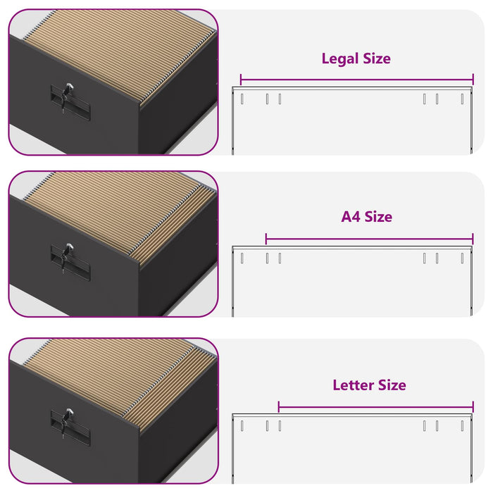 Dulap pentru Fișiere cu sertar cu raft Negru 44 x 50 x 106.5 cm - WALTI WALTI