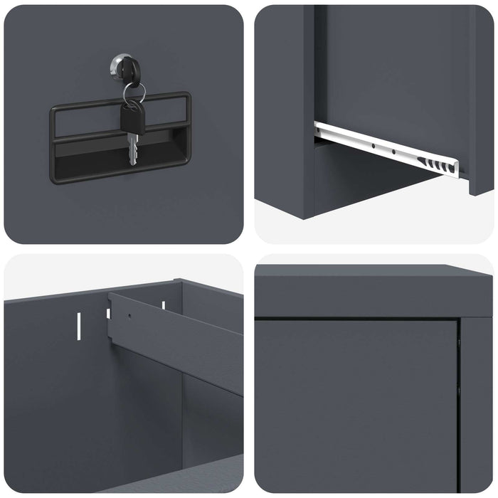 Dulap pentru Fișiere cu sertar Antracit 44 x 50 x 106.5 cm - WALTI WALTI